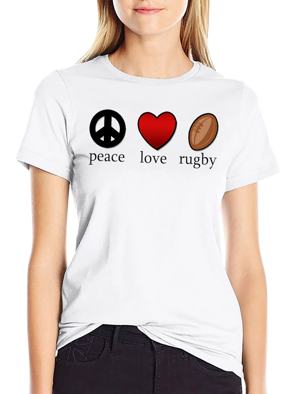 Peace Love Rugby Graphic T-Shirt