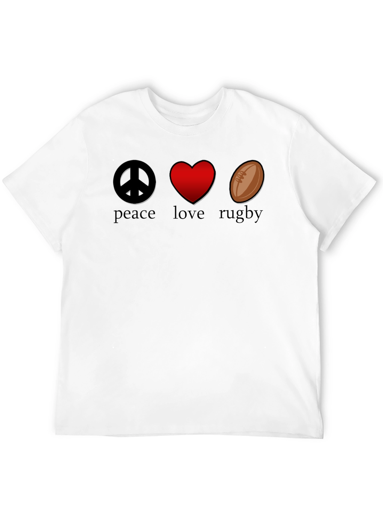 Peace Love Rugby Graphic T-Shirt