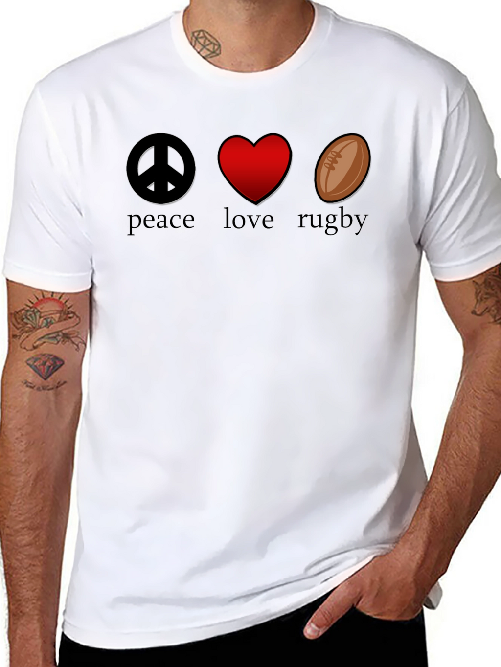 Peace Love Rugby Graphic T-Shirt