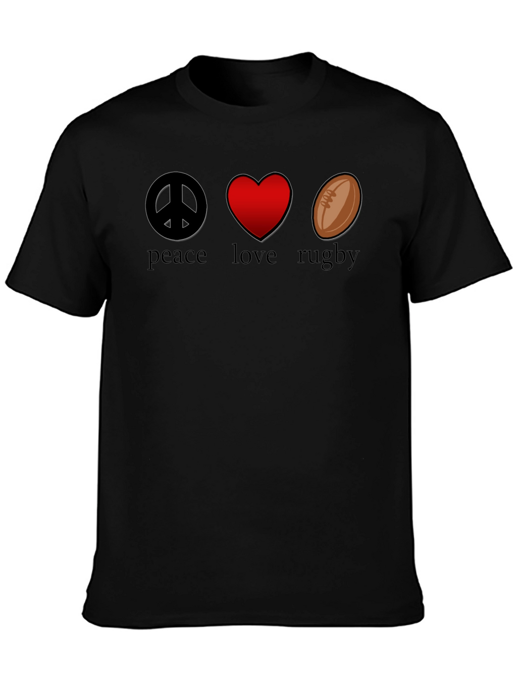 Peace Love Rugby Graphic T-Shirt