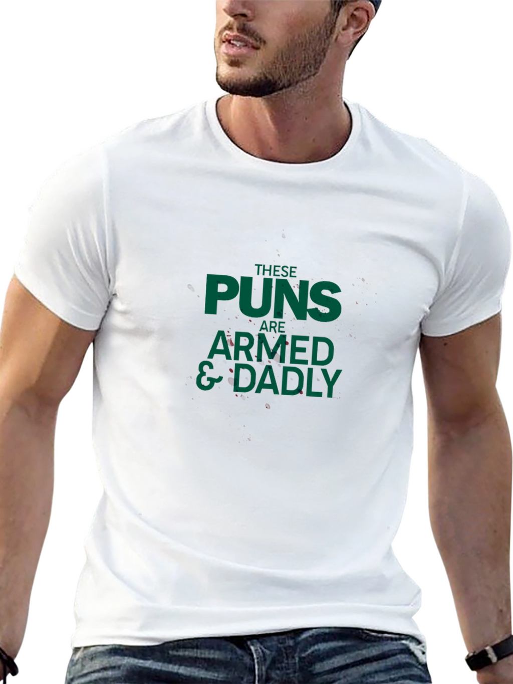 These Puns are Armed and Dadly Mens Black T-Shirt