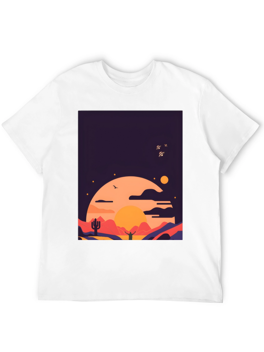 Desert Sunset Graphic Tee - Stylish Cotton T-Shirt