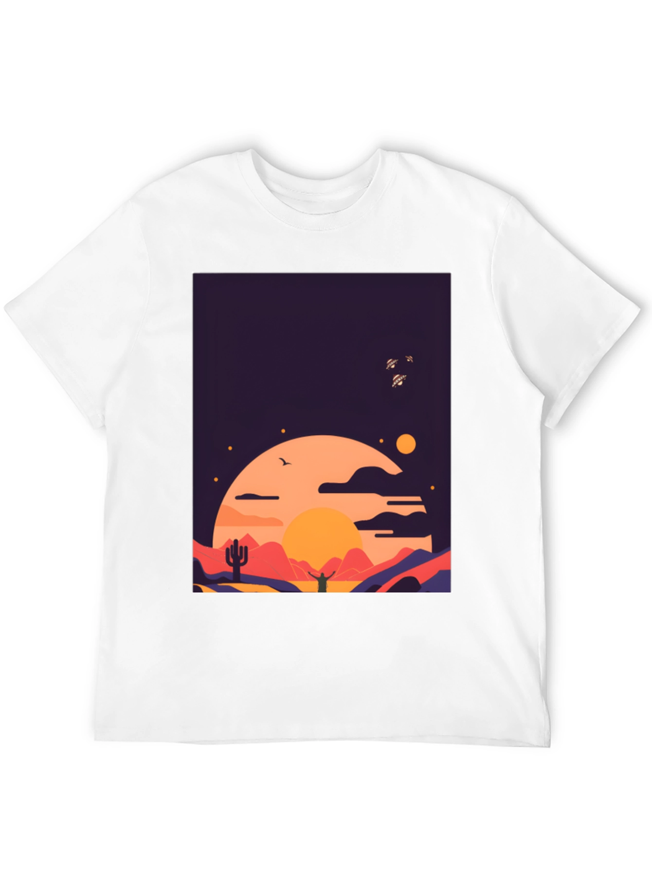 Desert Sunset Graphic Tee - Stylish Cotton T-Shirt