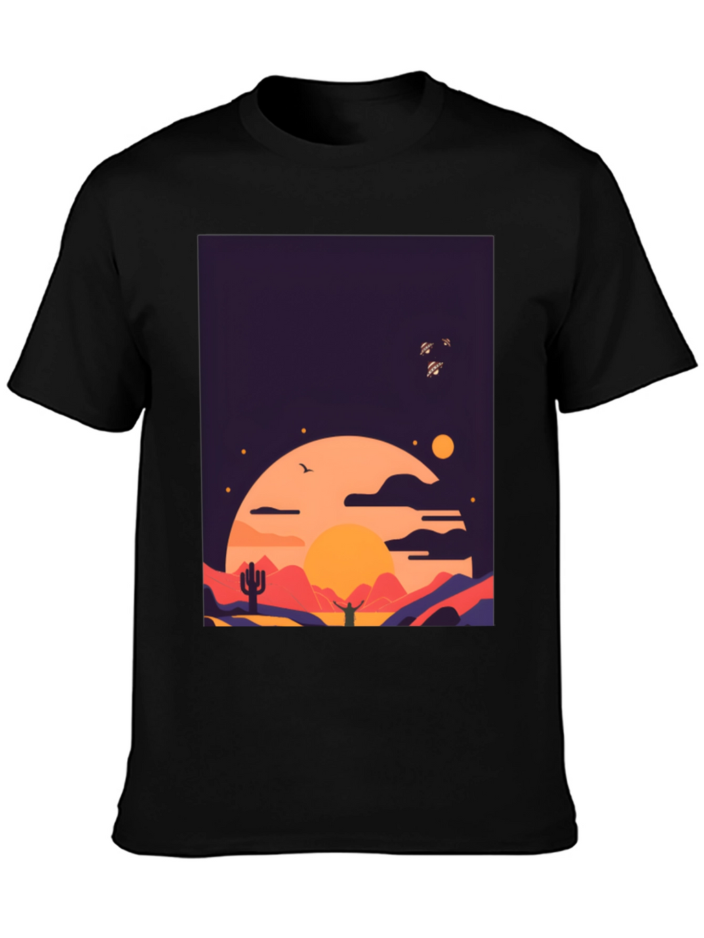 Desert Sunset Graphic Tee - Stylish Cotton T-Shirt