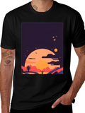 Desert Sunset Graphic Tee - Stylish Cotton T-Shirt