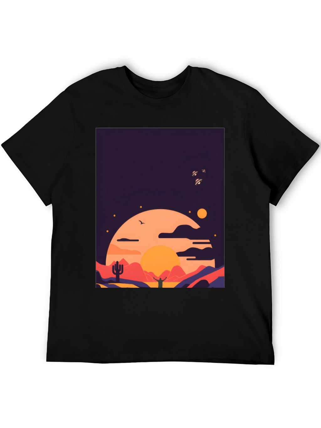 Desert Sunset Graphic Tee - Stylish Cotton T-Shirt