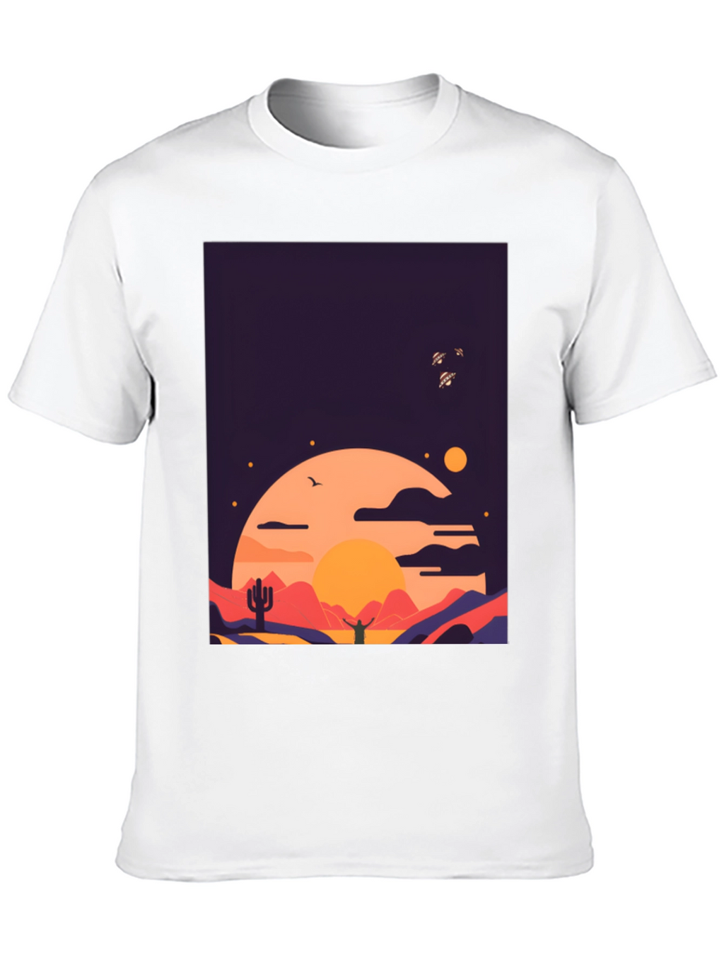 Desert Sunset Graphic Tee - Stylish Cotton T-Shirt