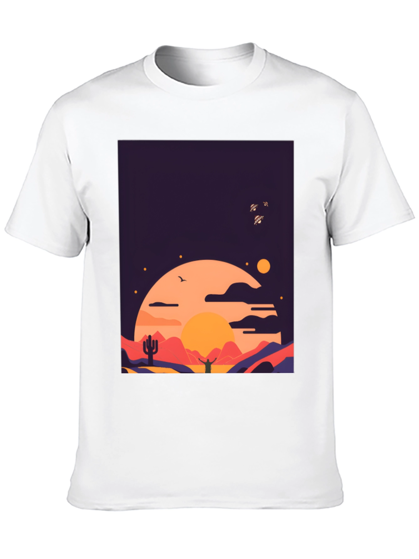 Desert Sunset Graphic Tee - Stylish Cotton T-Shirt