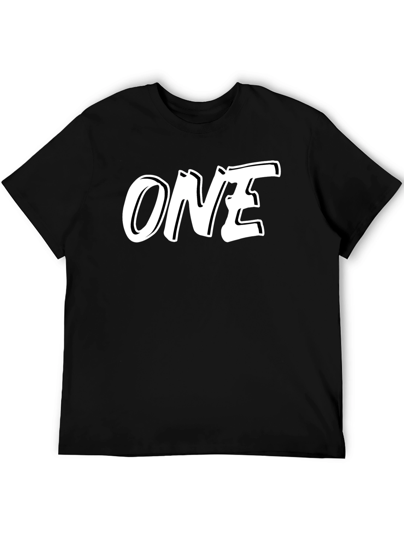 Bold ONE Graphic Tee - Black Cotton Blend