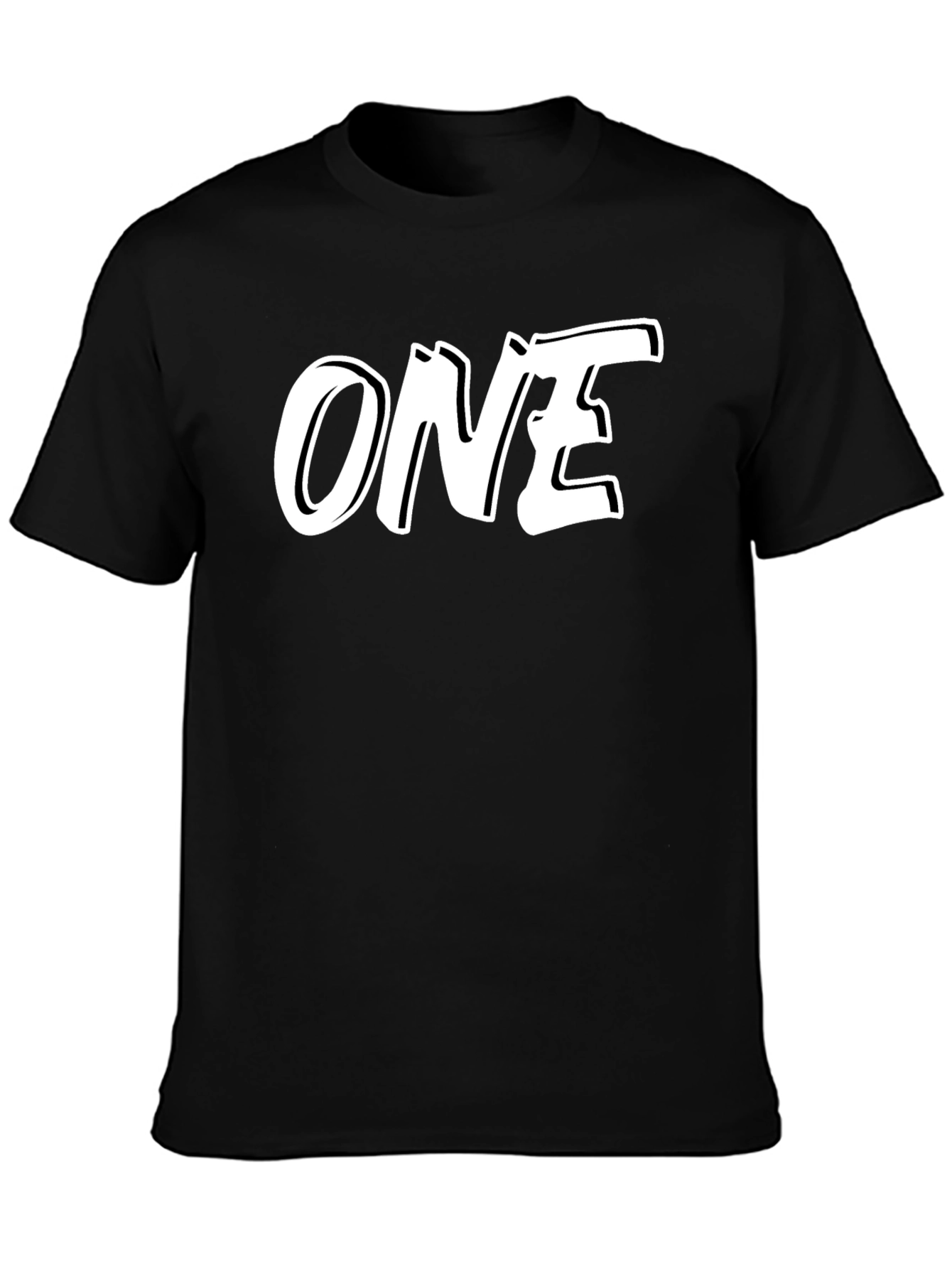 Bold ONE Graphic Tee - Black Cotton Blend