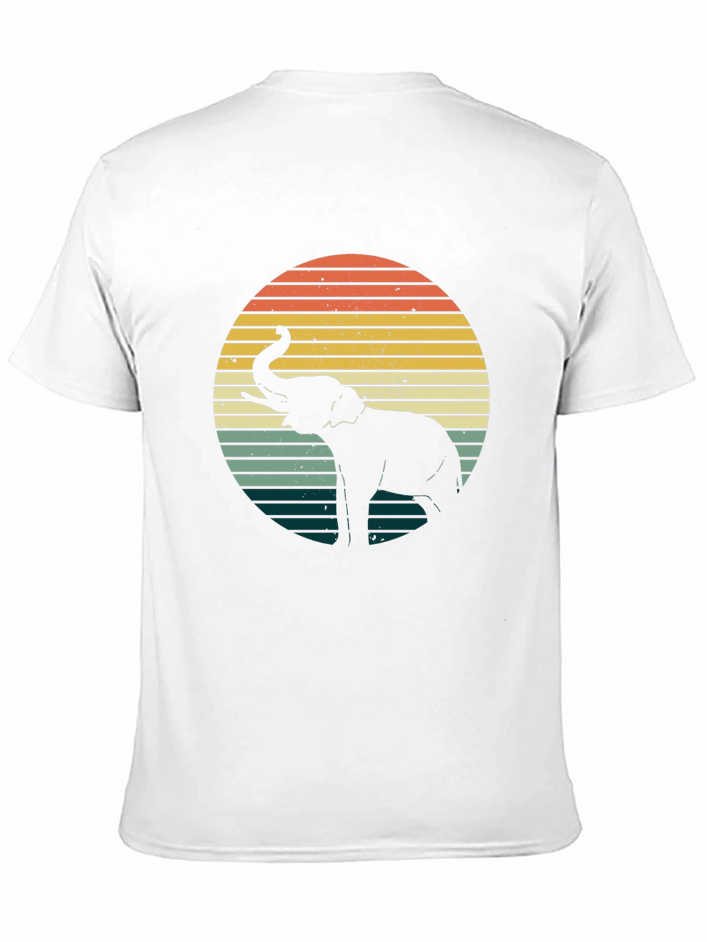 Retro Elephant Sunset Graphic Tee - Black
