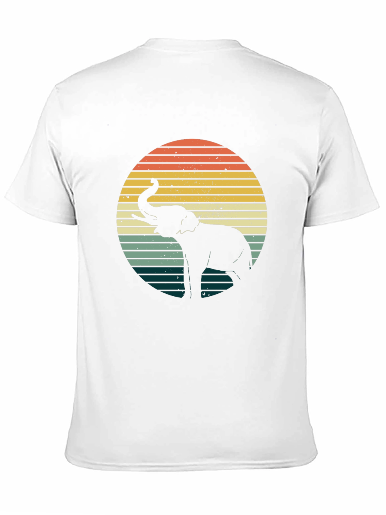 Retro Elephant Sunset Graphic Tee - Black