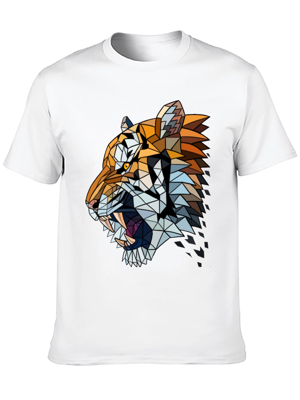 Geometric Tiger Graphic Print Tee