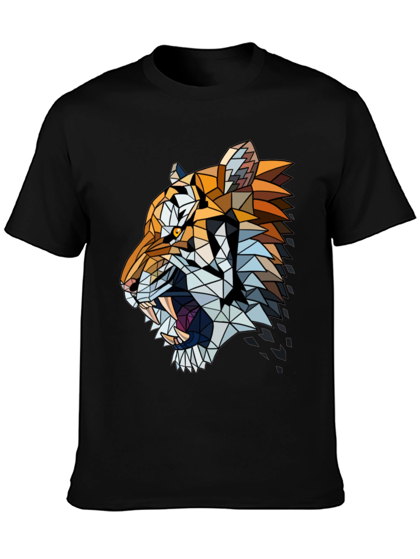 Geometric Tiger Graphic Print Tee