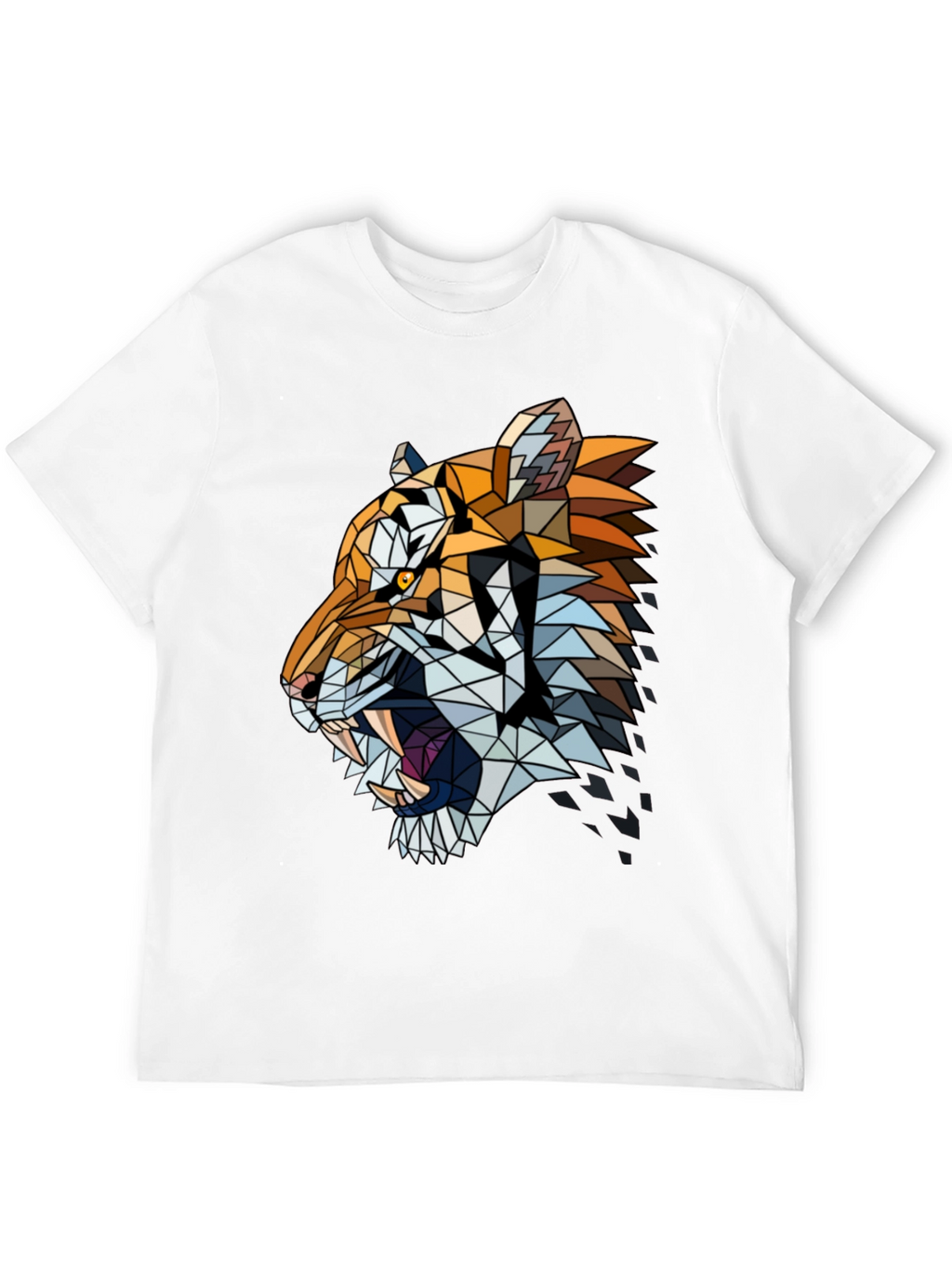 Geometric Tiger Graphic Print Tee