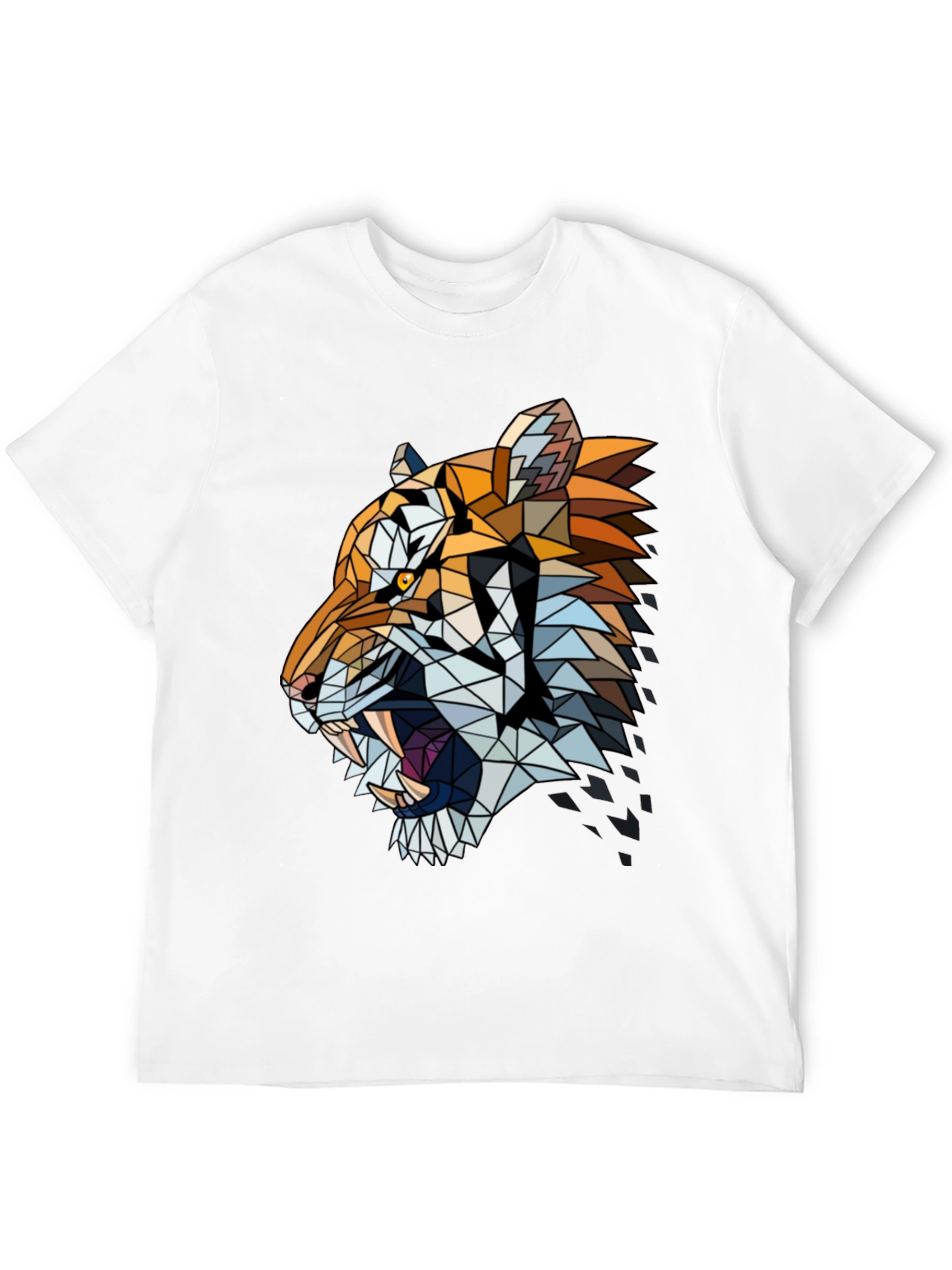 Geometric Tiger Graphic Print Tee