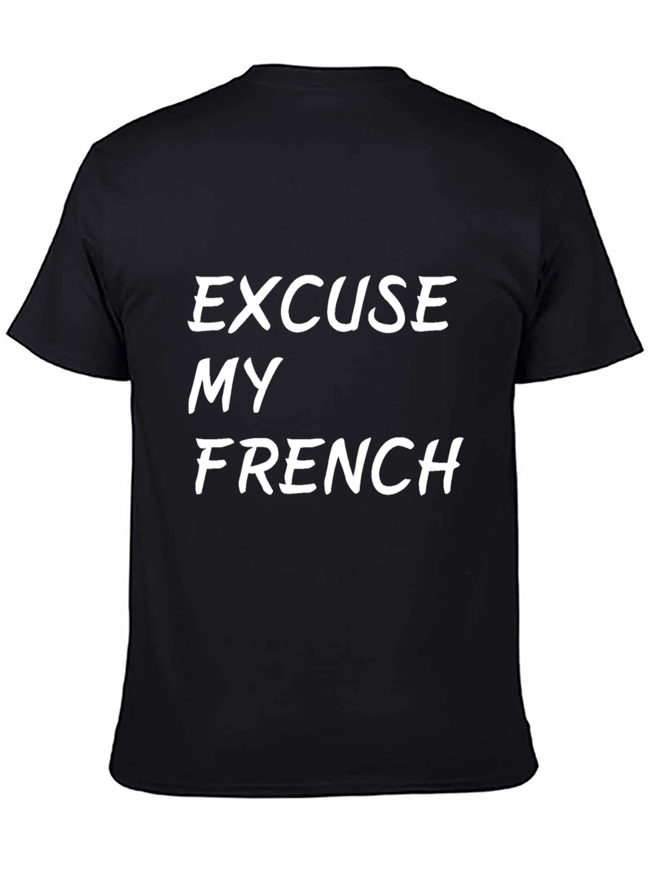 Excuse My French Graphic Tee - Black Cotton T-Shirt