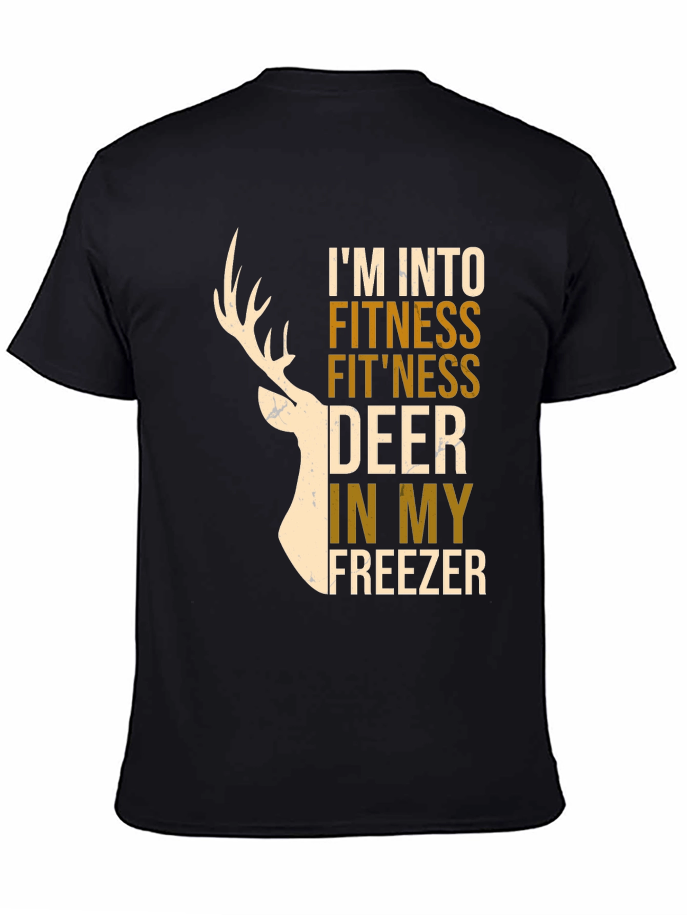Fitness Deer Freezer Novelty Graphic T-Shirt