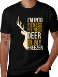 Fitness Deer Freezer Novelty Graphic T-Shirt