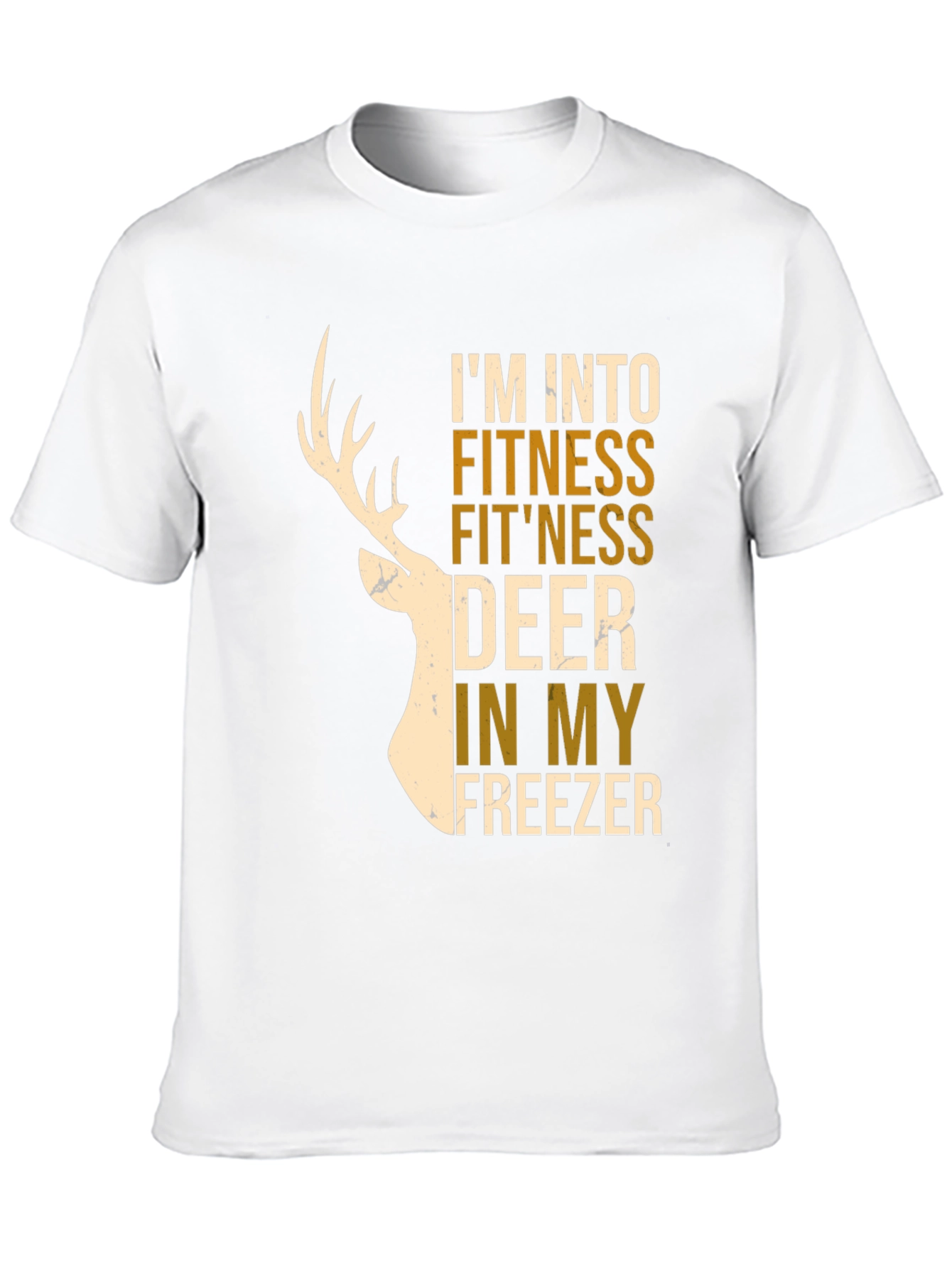 Fitness Deer Freezer Novelty Graphic T-Shirt