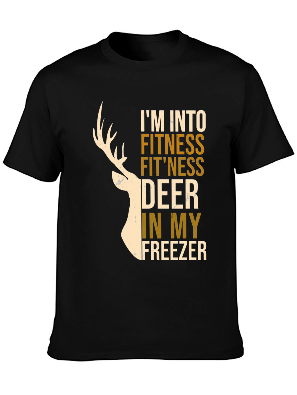 Fitness Deer Freezer Novelty Graphic T-Shirt