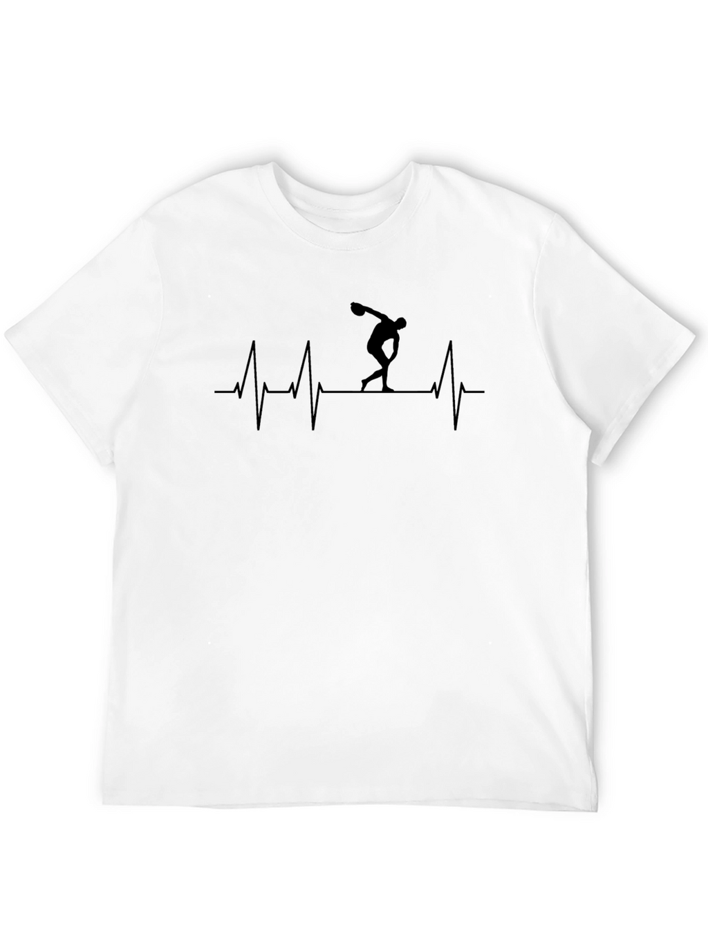 Discus Thrower Heartbeat Black T-Shirt