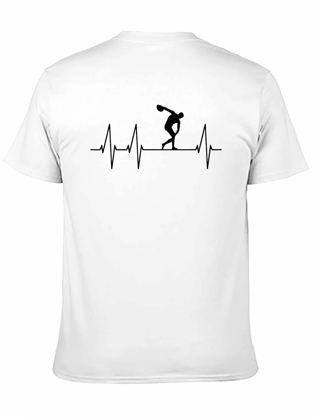 Discus Thrower Heartbeat Black T-Shirt