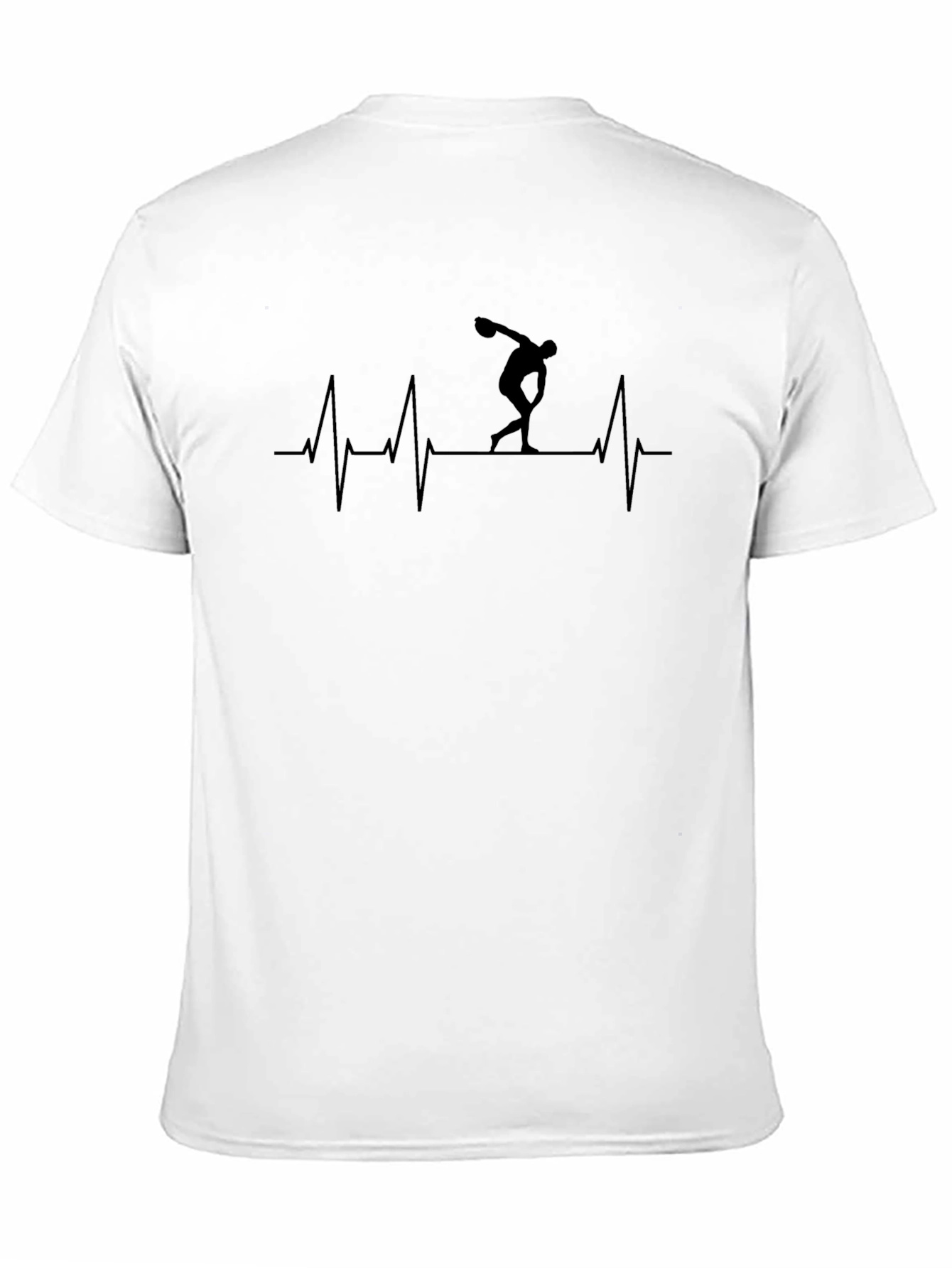 Discus Thrower Heartbeat Black T-Shirt
