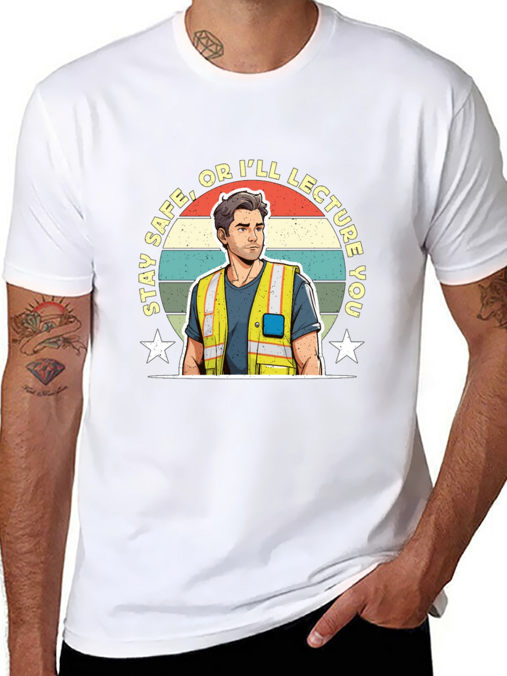 Stay Safe T-Shirt Construction Worker Tee