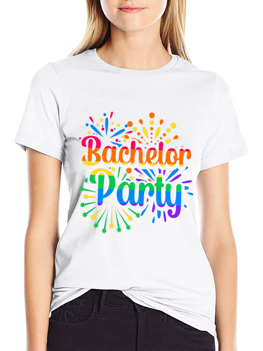 Bachelor Party Rainbow Graphic Tee