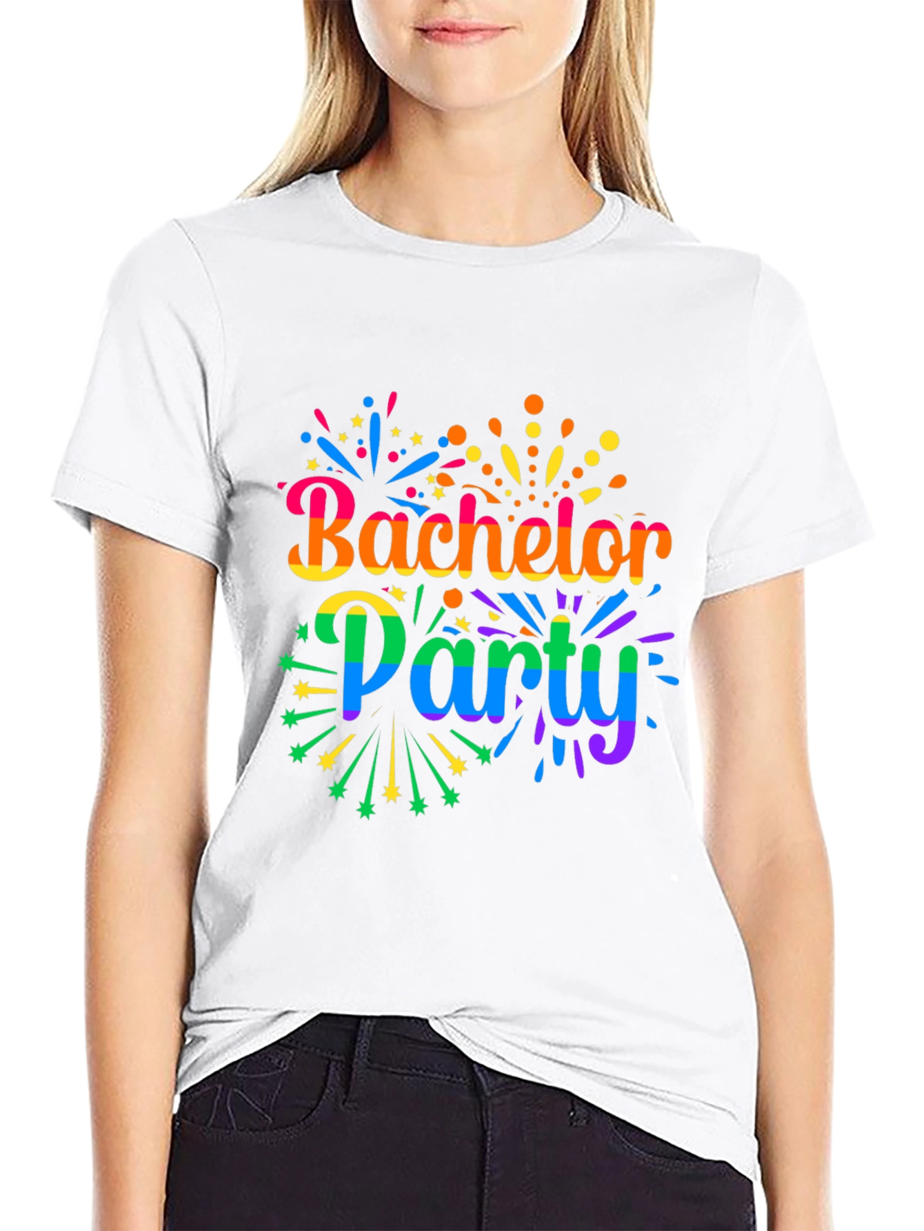 Bachelor Party Rainbow Graphic Tee