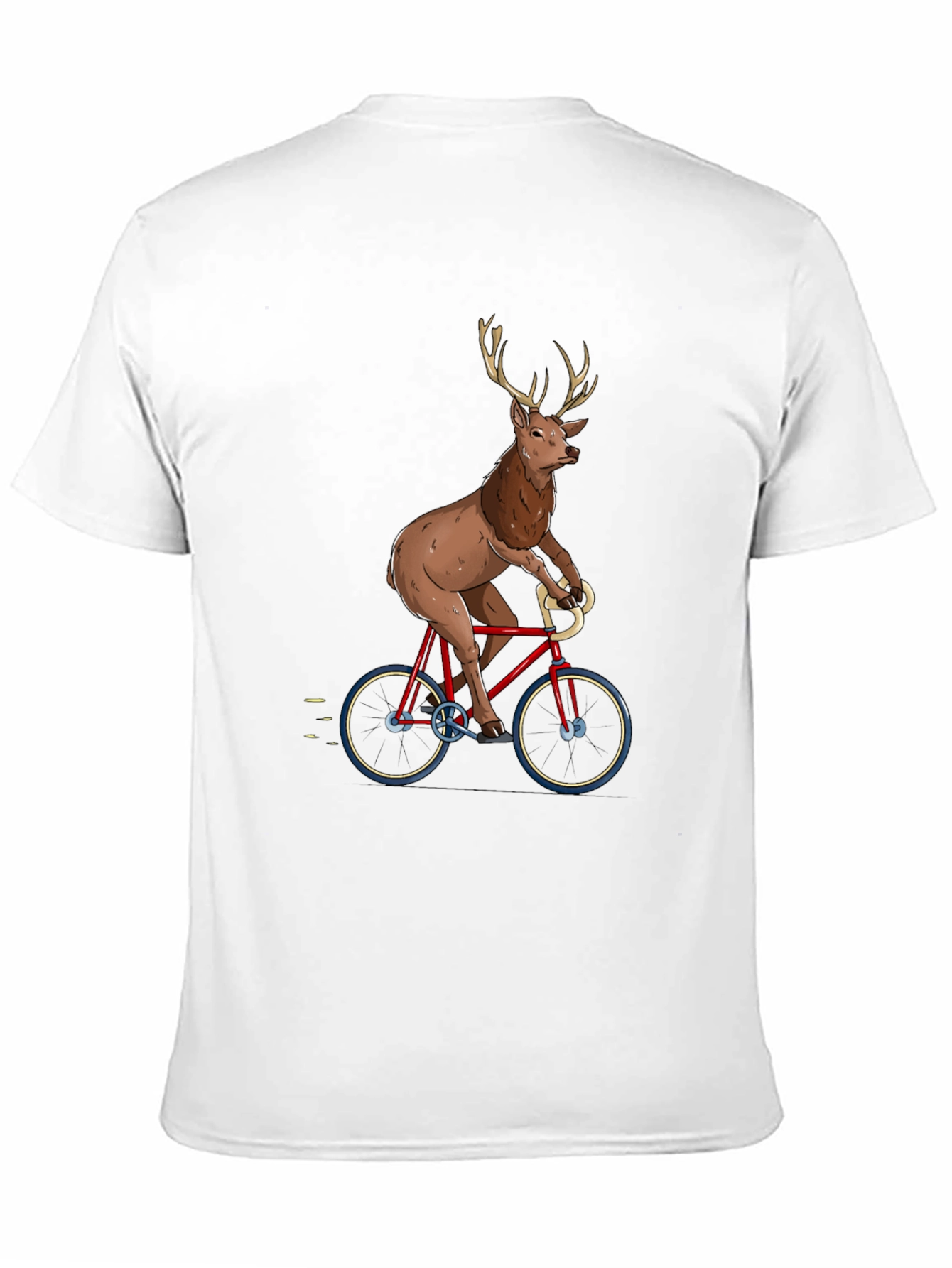 Deer on Bike Graphic Tee - Quirky Mens T-Shirt