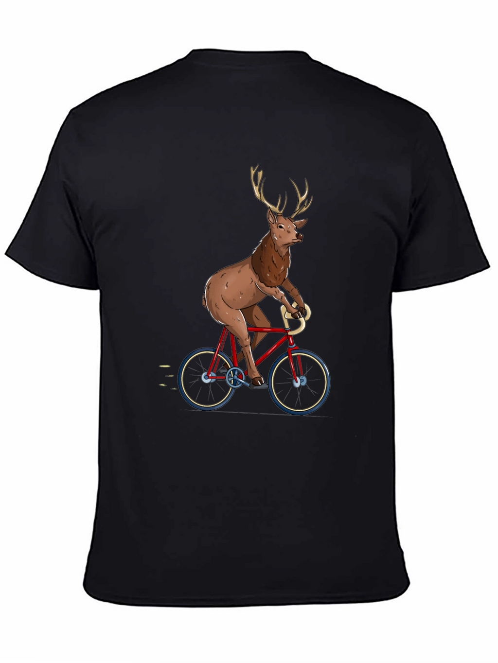 Deer on Bike Graphic Tee - Quirky Mens T-Shirt