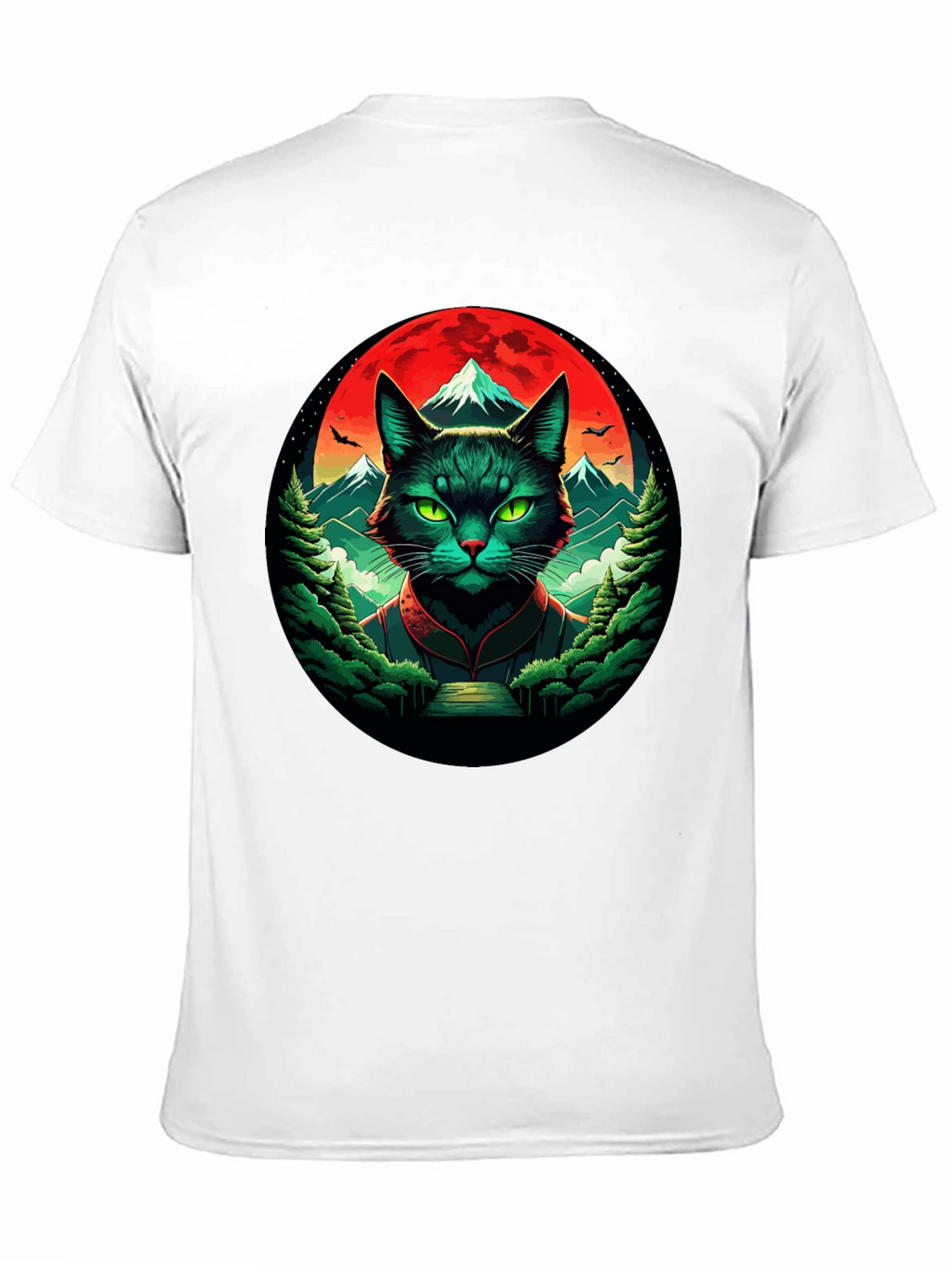 Epic Cat T-Shirt: Feline Samurai Moon Design