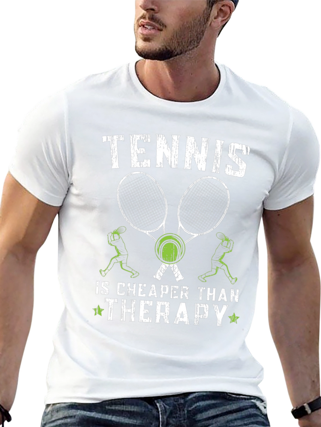 Tennis is Cheaper Than Therapy Graphic T-Shirt
