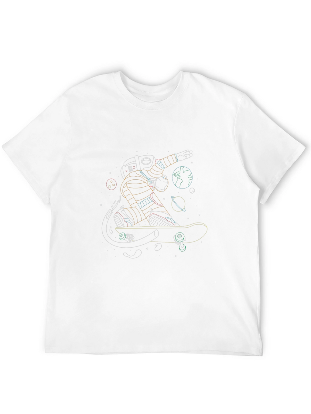 Astronaut Skateboard Tee - Space Graphic T-Shirt