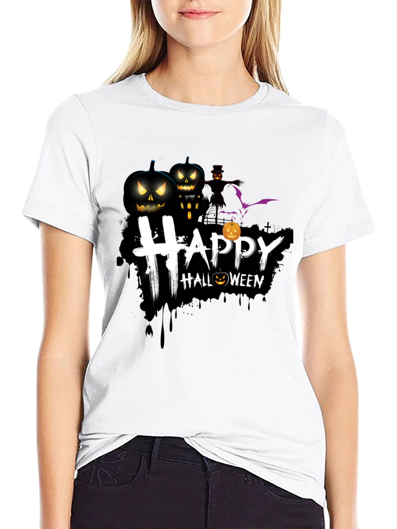 Happy Halloween Graphic T-Shirt - Spooky Season Tee