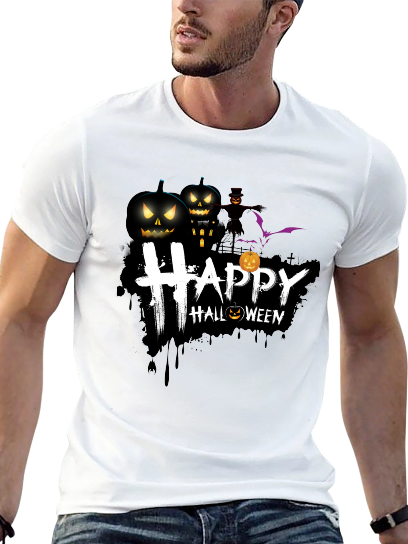 Happy Halloween Graphic T-Shirt - Spooky Season Tee