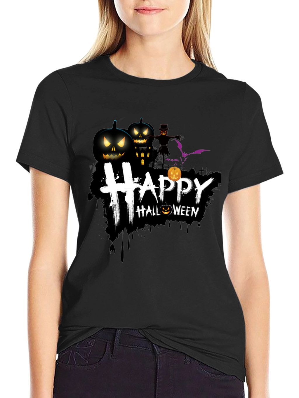 Happy Halloween Graphic T-Shirt - Spooky Season Tee