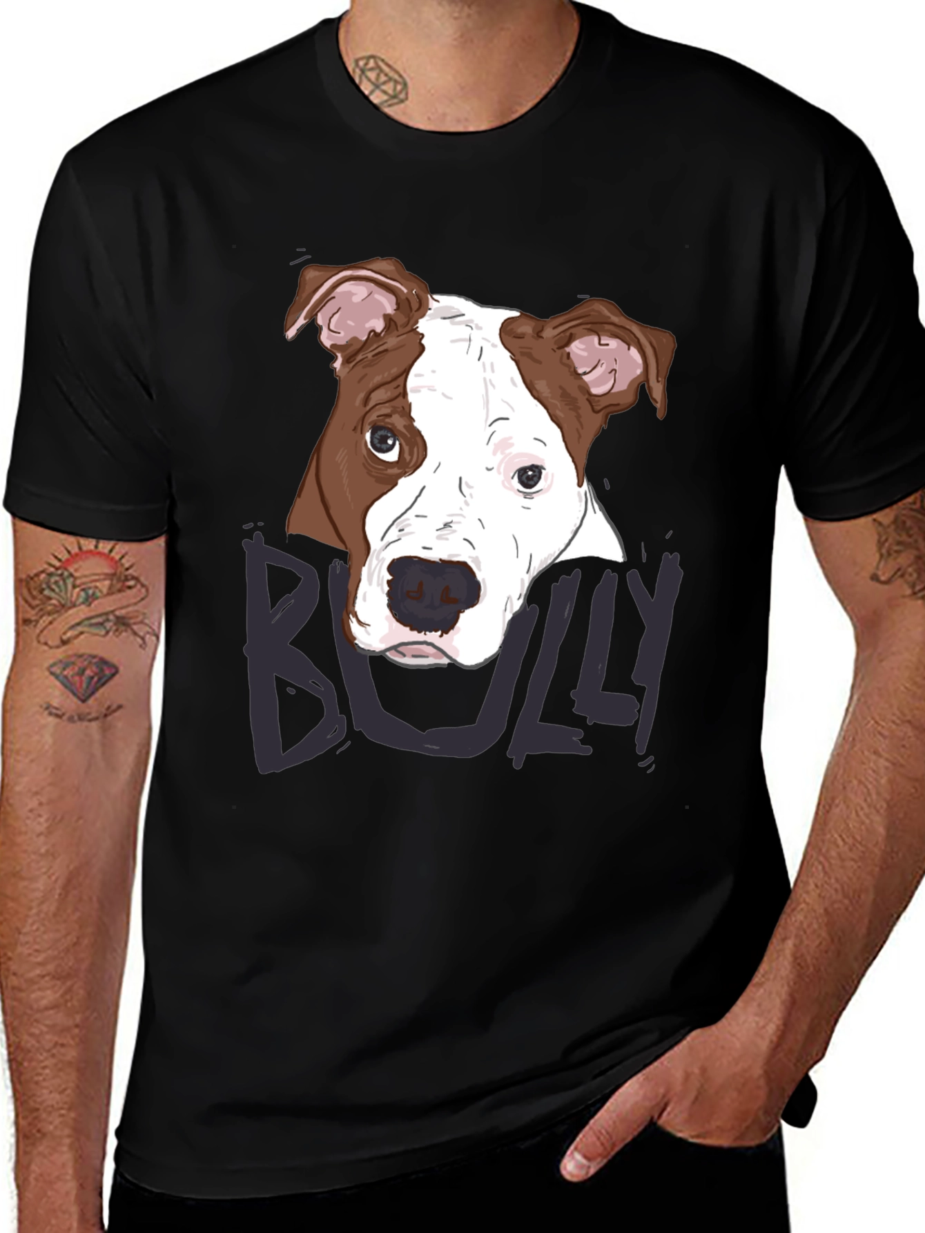 Bully Dog Graphic Tee - Mens Short Sleeve Crew Neck T-Shirt