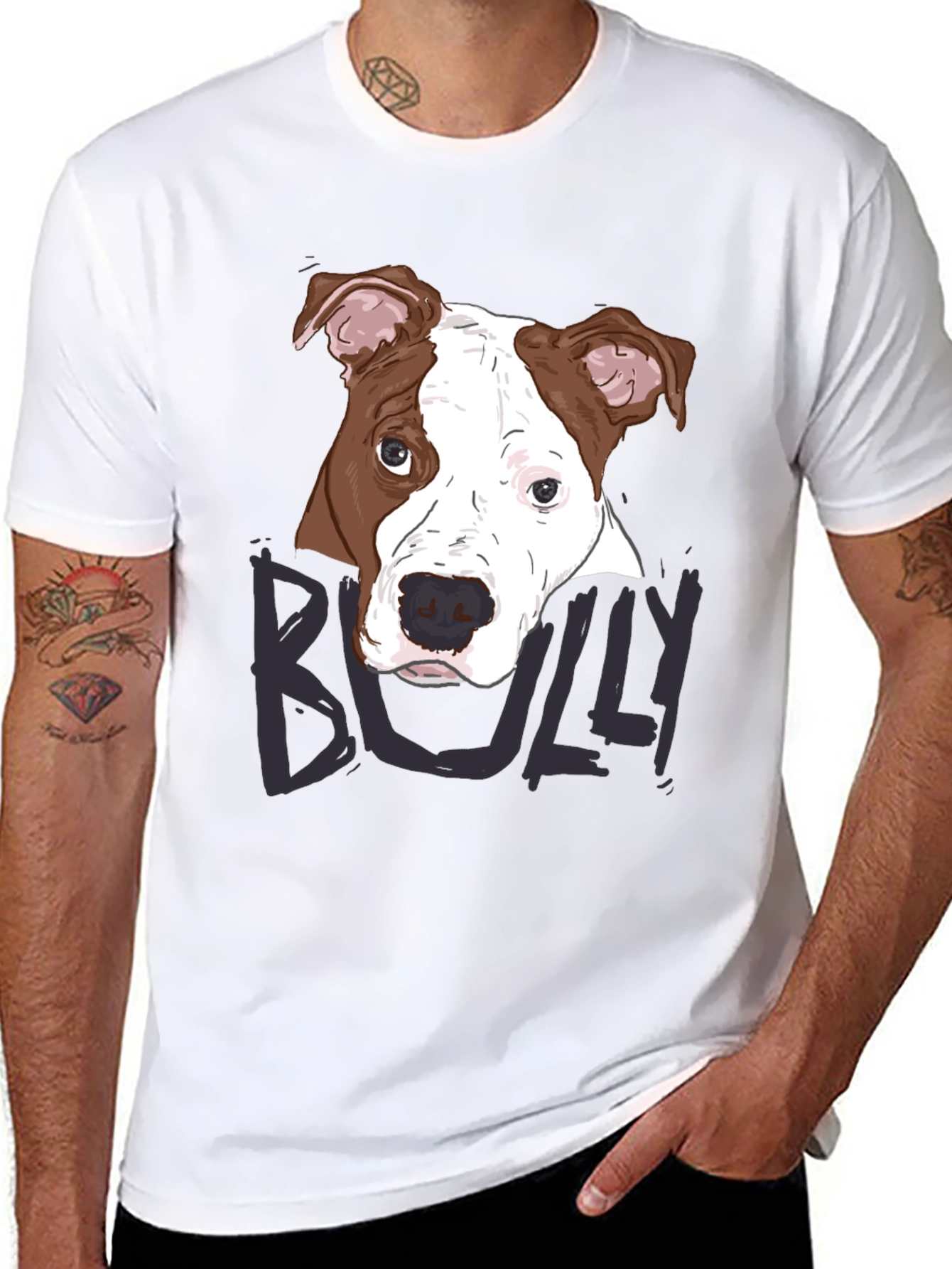 Bully Dog Graphic Tee - Mens Short Sleeve Crew Neck T-Shirt