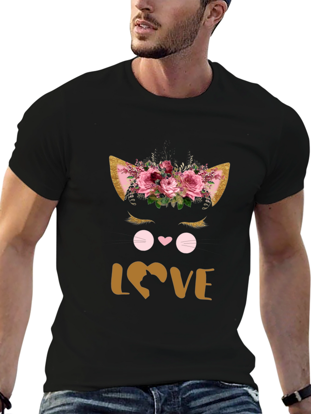 Floral Cat Lover T-Shirt