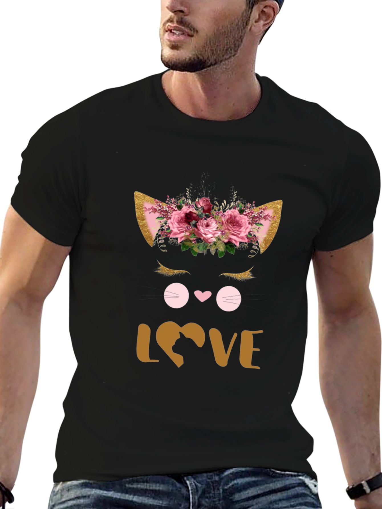 Floral Cat Lover T-Shirt