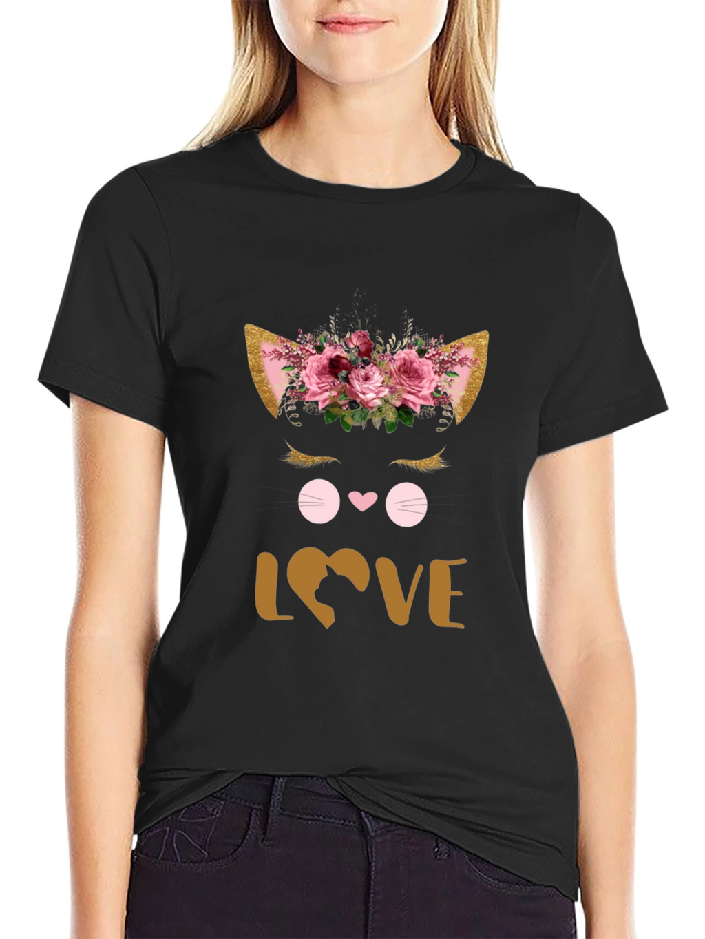 Floral Cat Lover T-Shirt