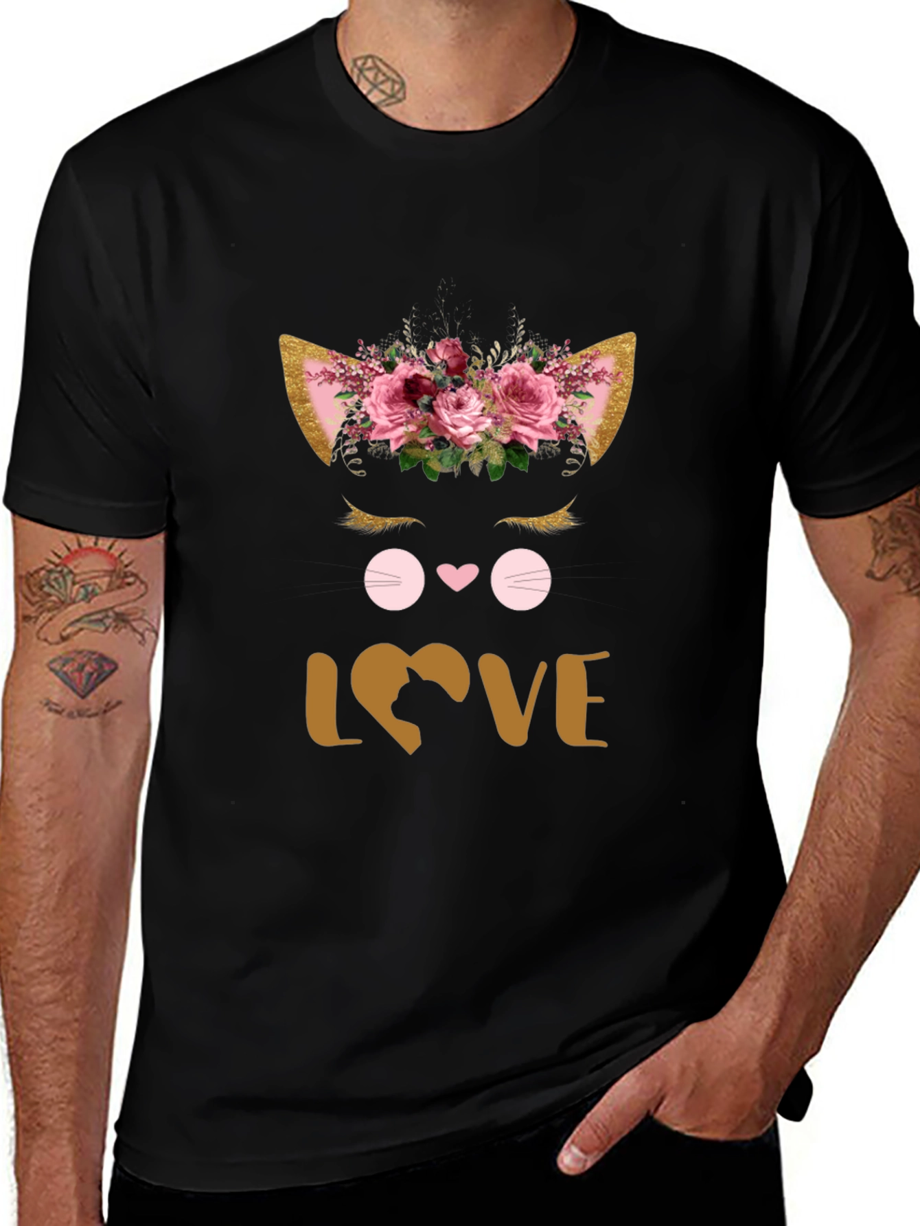 Floral Cat Lover T-Shirt