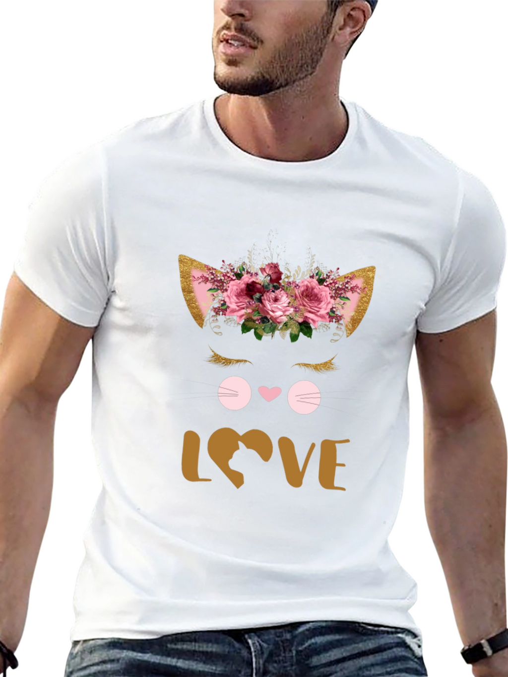 Floral Cat Lover T-Shirt