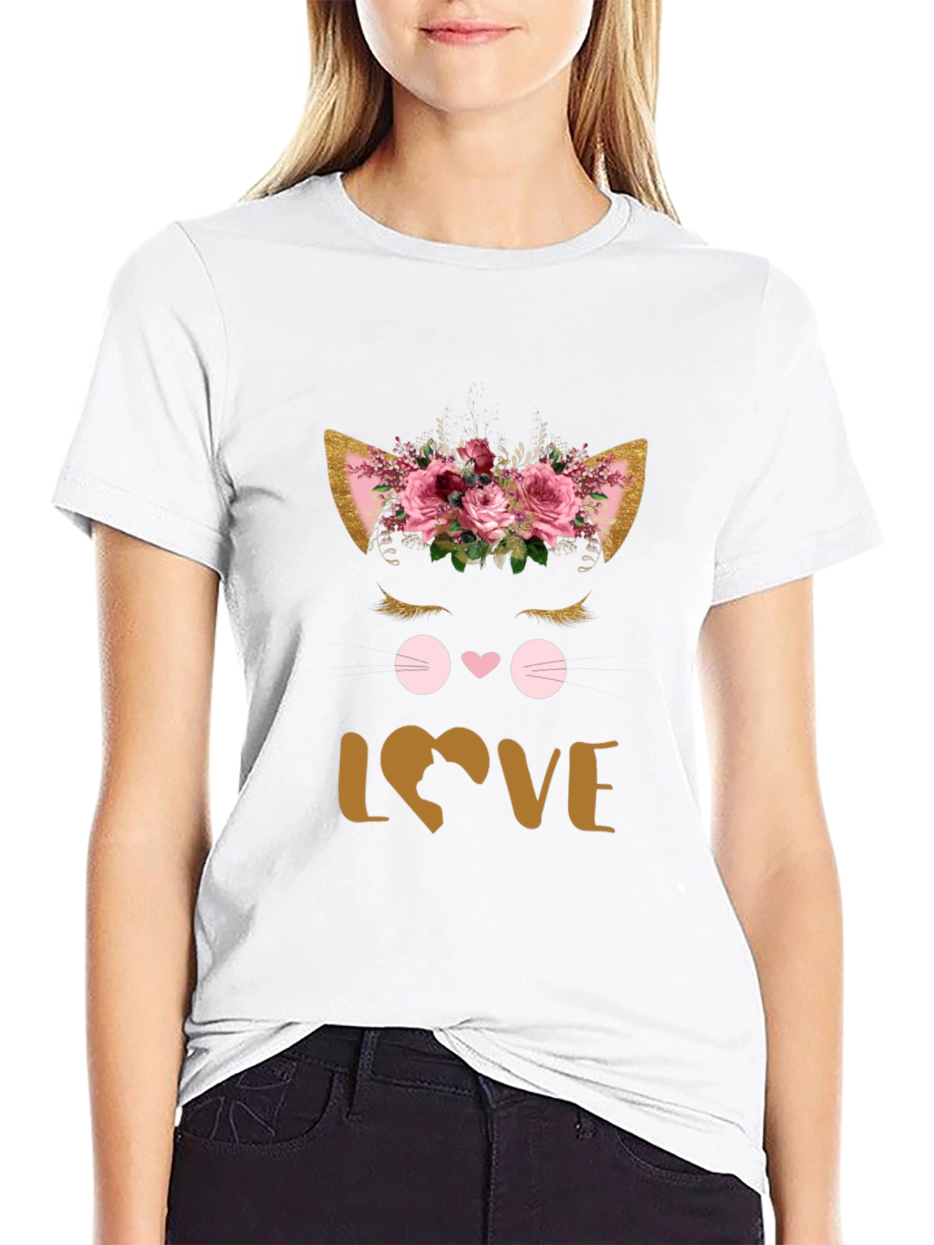 Floral Cat Lover T-Shirt