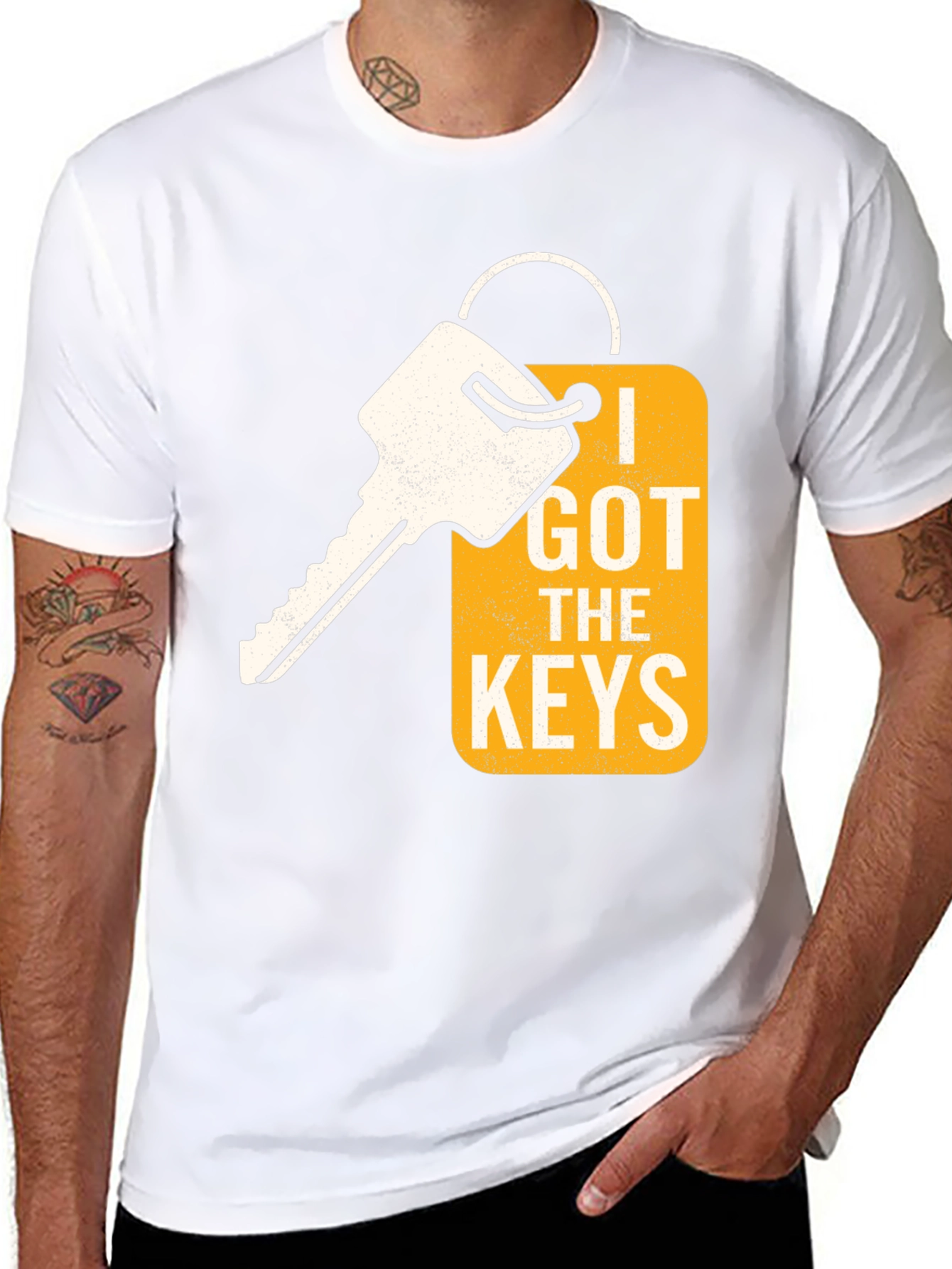 I Got the Keys Graphic Tee - Black Cotton Casual Shirt