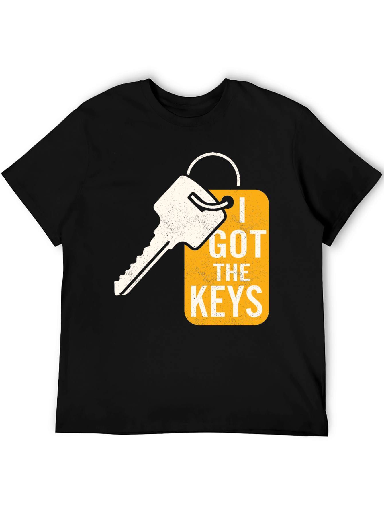 I Got the Keys Graphic Tee - Black Cotton Casual Shirt