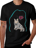 Unique Cat Graphic Tee - Heartbreak Design